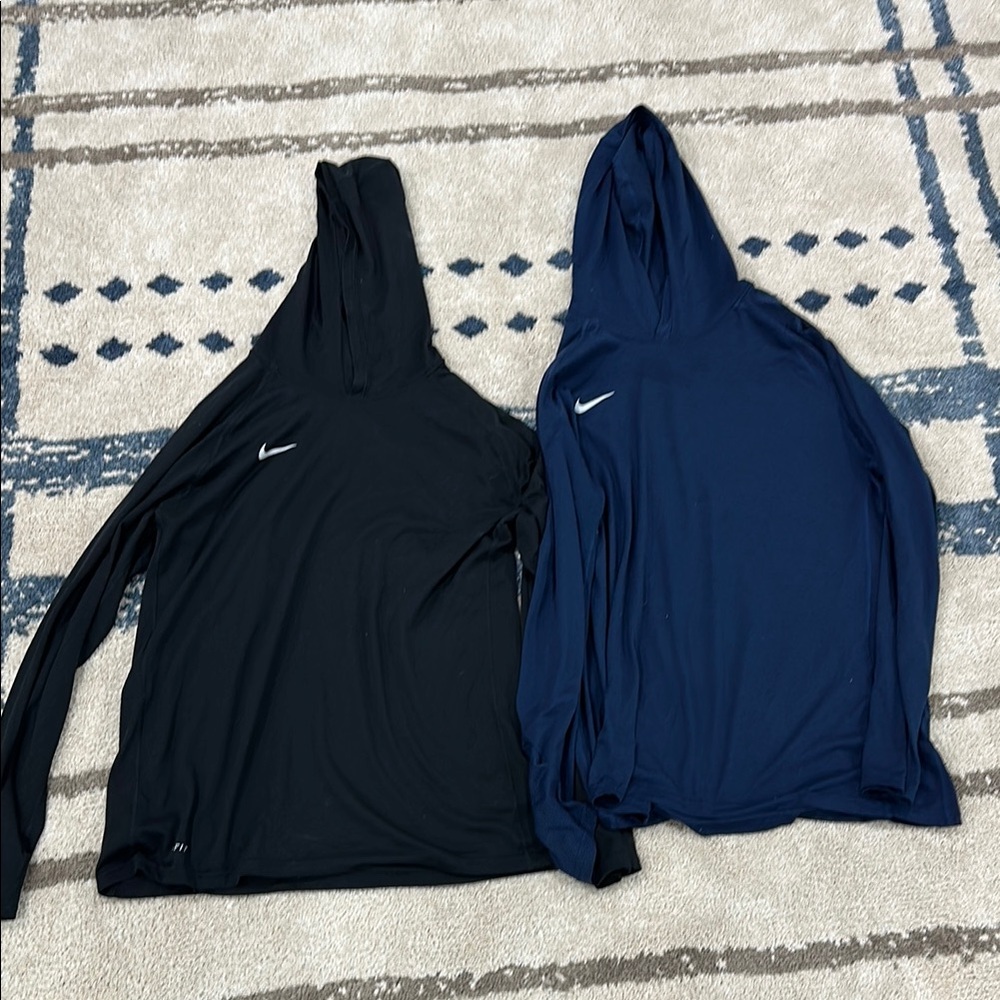 Nike Black and Blue Hoodies